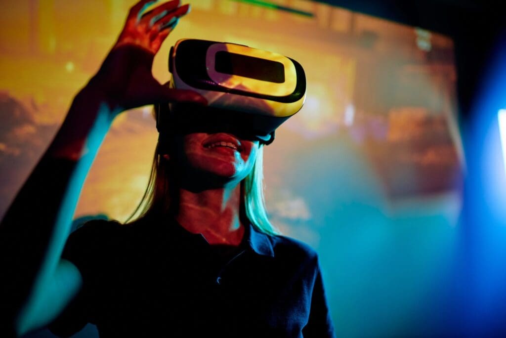 Excited girl in new virtual reality