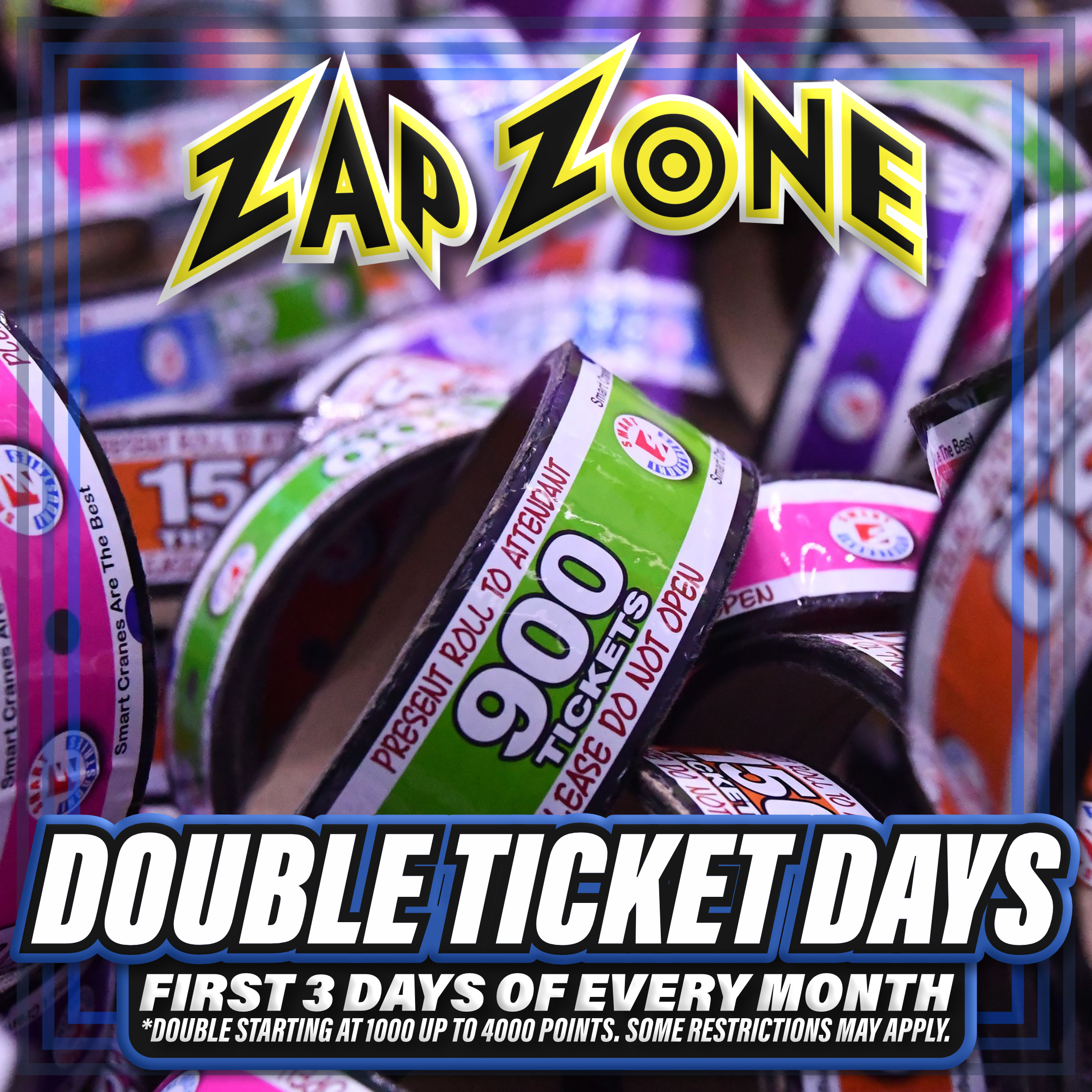 Zap Zone XL amusement center-indoor games-arcade games-family games-family events-attractions-5220 W Saginaw Highway-Lansing-Michigan 48917-Double Ticket Days-First 3 Days of Every Month
