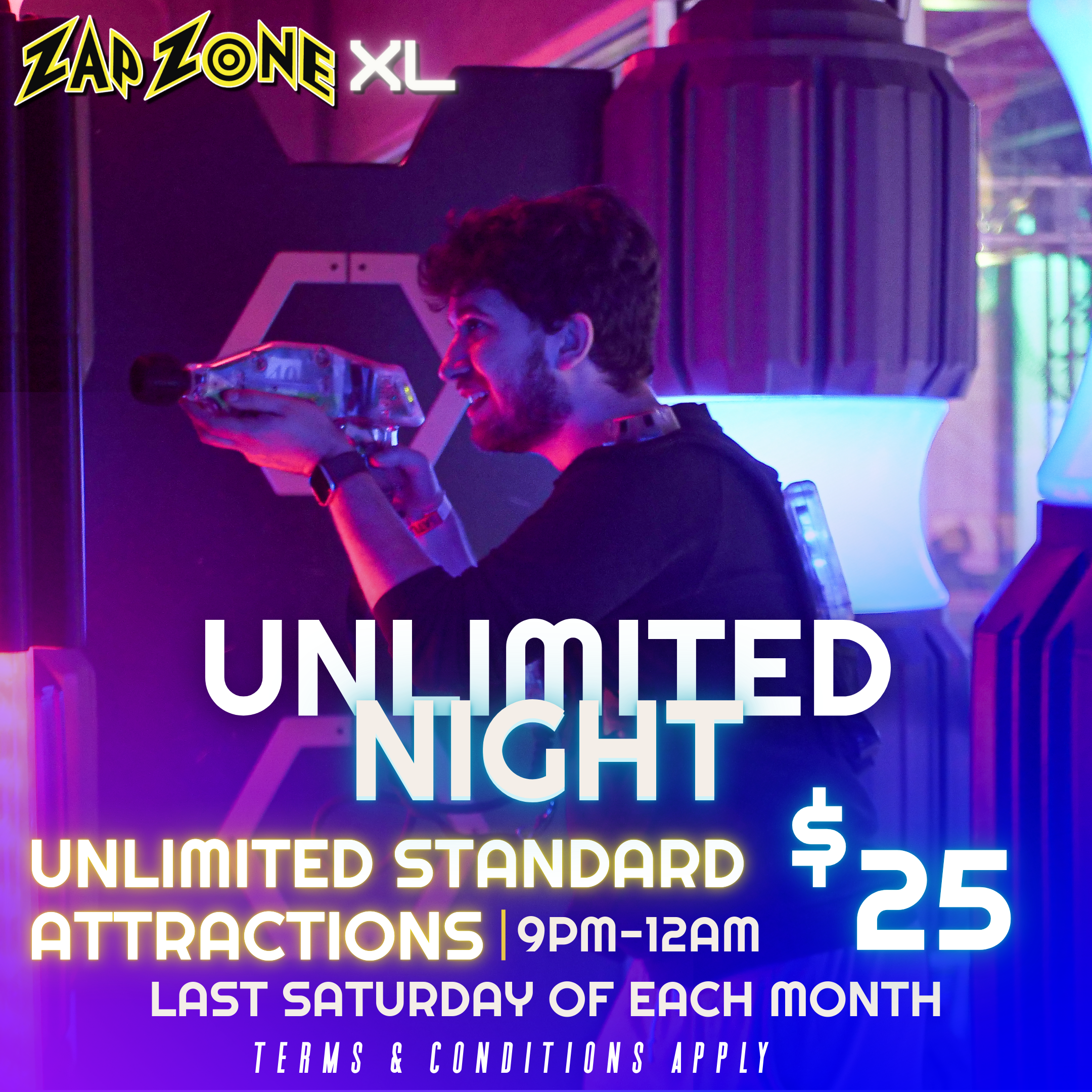 Zap Zone XL amusement center-indoor games-arcade games-family games-family events-attractions-5220 W Saginaw Highway-Lansing-Michigan 48917-Unlimited Night-Unlimited Standard Attractions-Last Saturday of Each Month