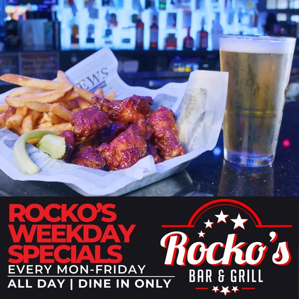 Zap Zone XL amusement center-indoor games-arcade games-family games-family events-attractions-5220 W Saginaw Highway-Lansing-Michigan 48917-Rockos Bar & Grill-Rockos Weekday Specials-All Day-Dine in Only